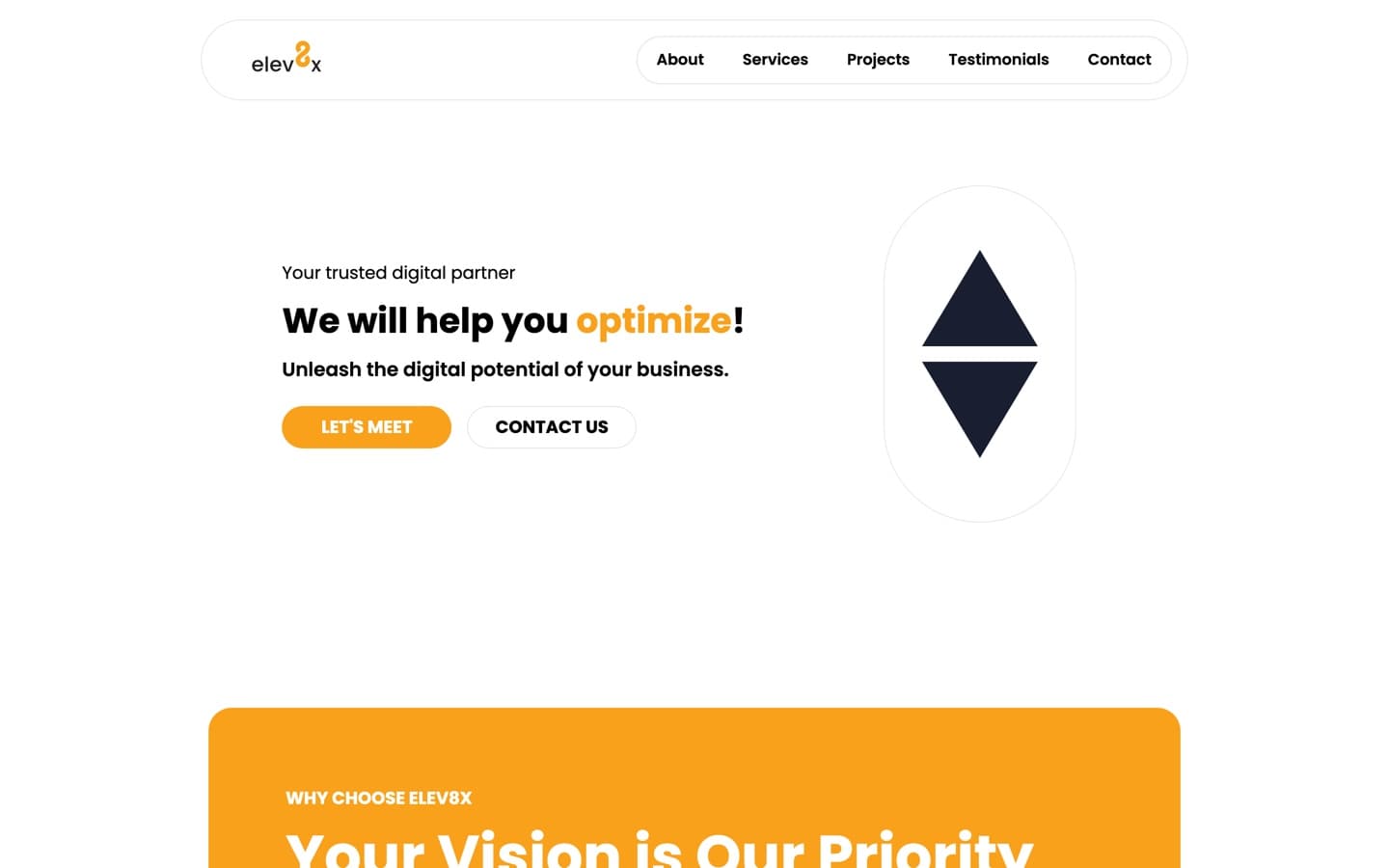 Elev8x website homepage